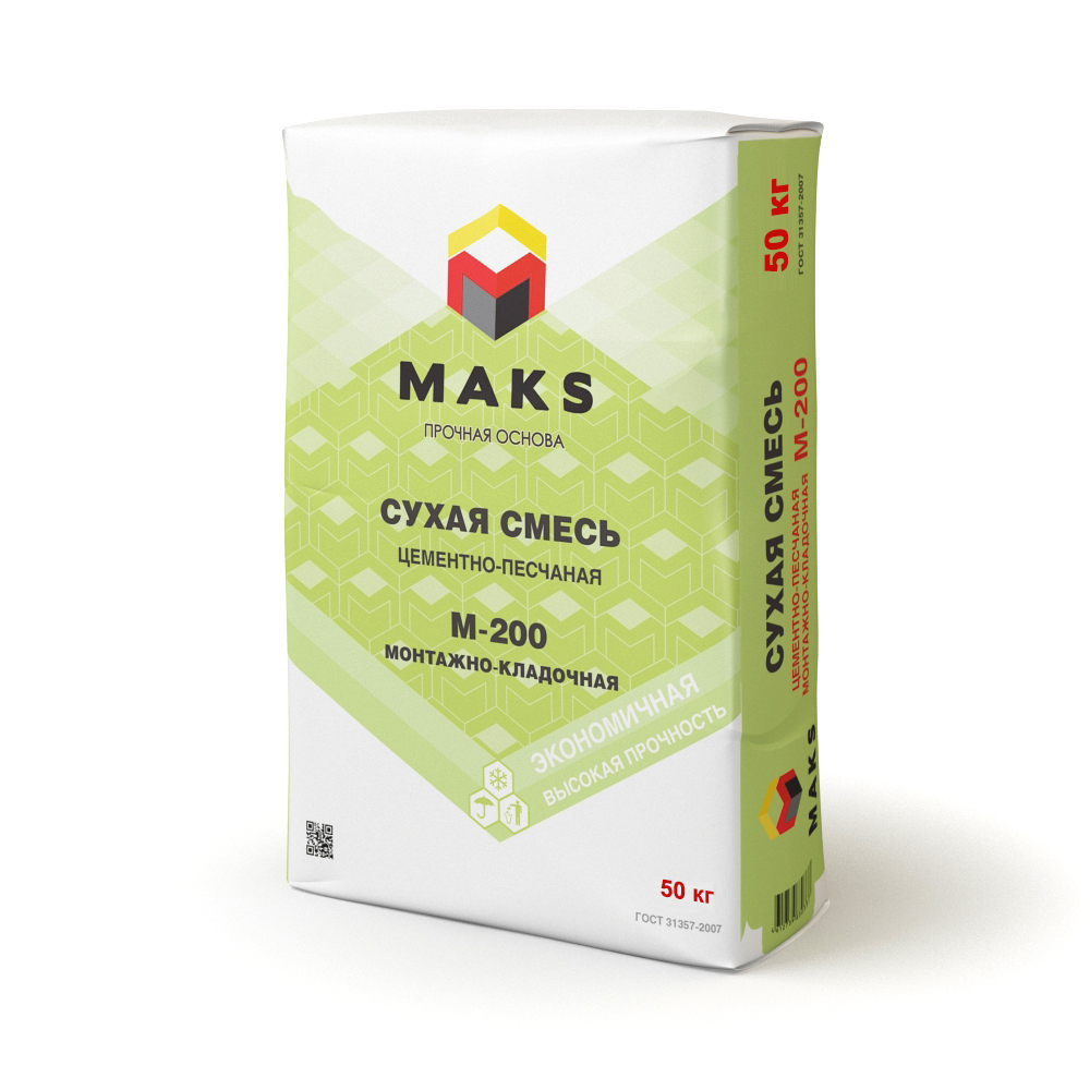 Сухая монтажно-кладочная смесь М-200 (50кг)